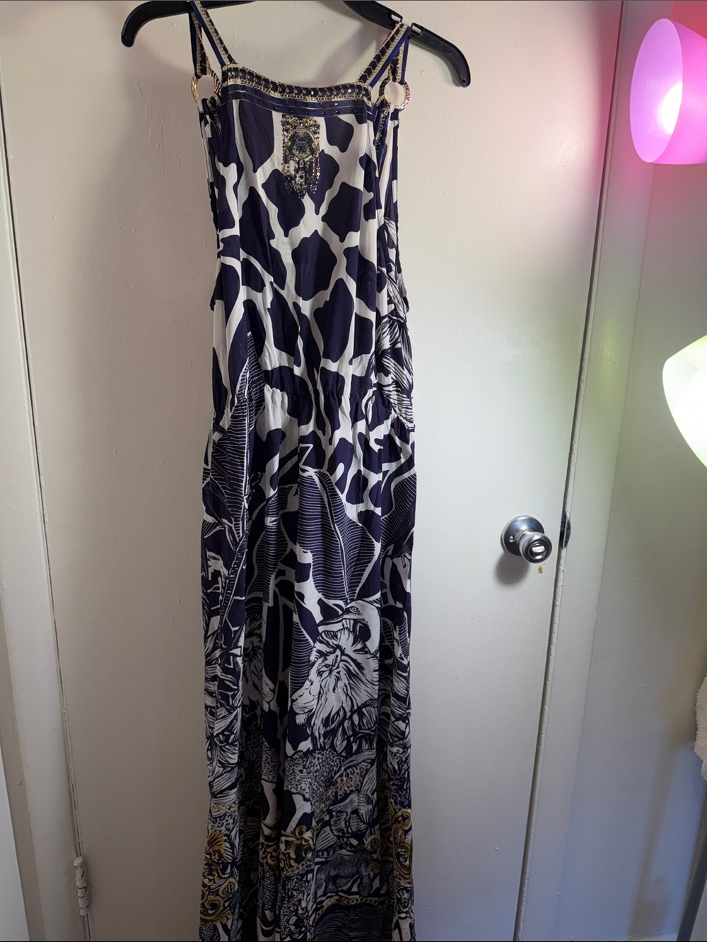 Camilla Black, White and Gold Printed Maxi Dress - Picture 4 of 6